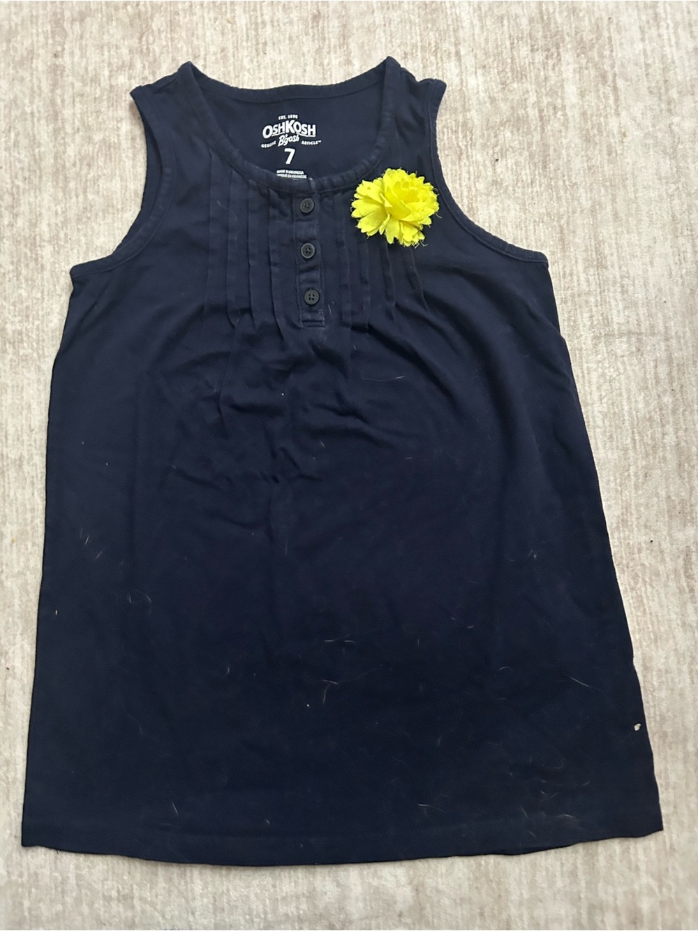 OshKosh B'gosh Navy Tank with Yellow Flower Accent